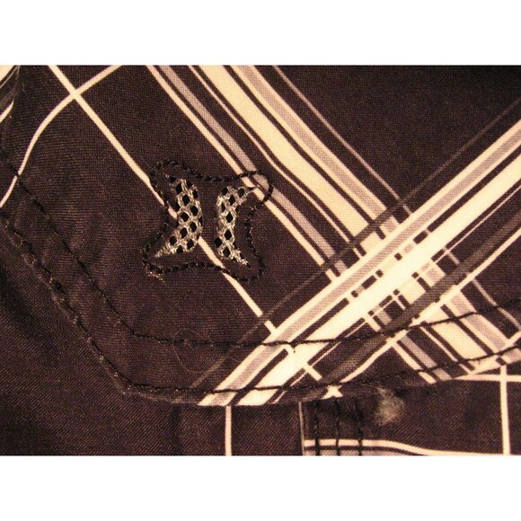 HURLEY Mens Plaid Swim Trunks 34 Measured String Swimsuit Black String Tie - Picture 7 of 10